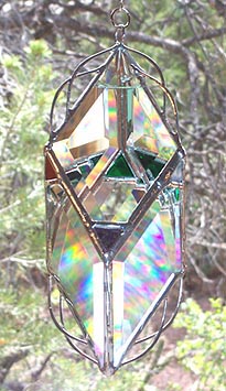 This prism has stained glass pieces added