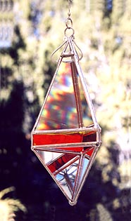 A large pendant shape with blazing colors